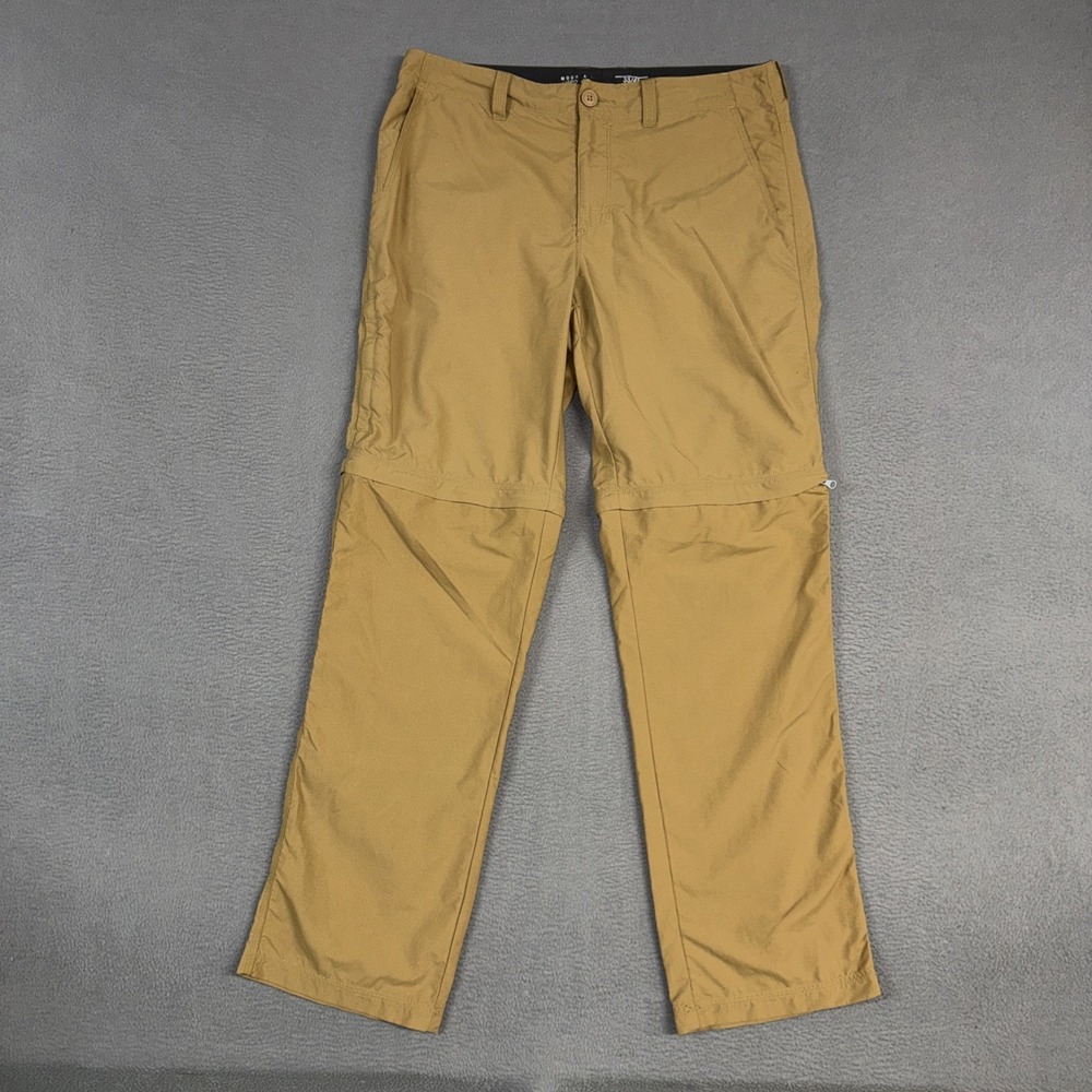 Mountain Hardwear Pants Mens (Fits 34x32) Brown Staight Convertible Hiking Nylon